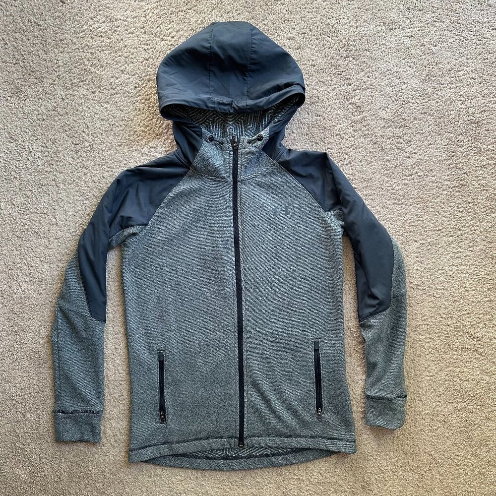 Under Armour Sweatshirt Womens XS Hoodie Full Zip Grey 2 Tone